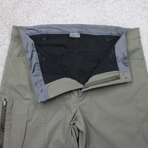 Eddie Bauer Pants Mens 38x26 Green Fleece Lined Tech Nylon Stretch Cargo Pocket - Picture 9 of 16